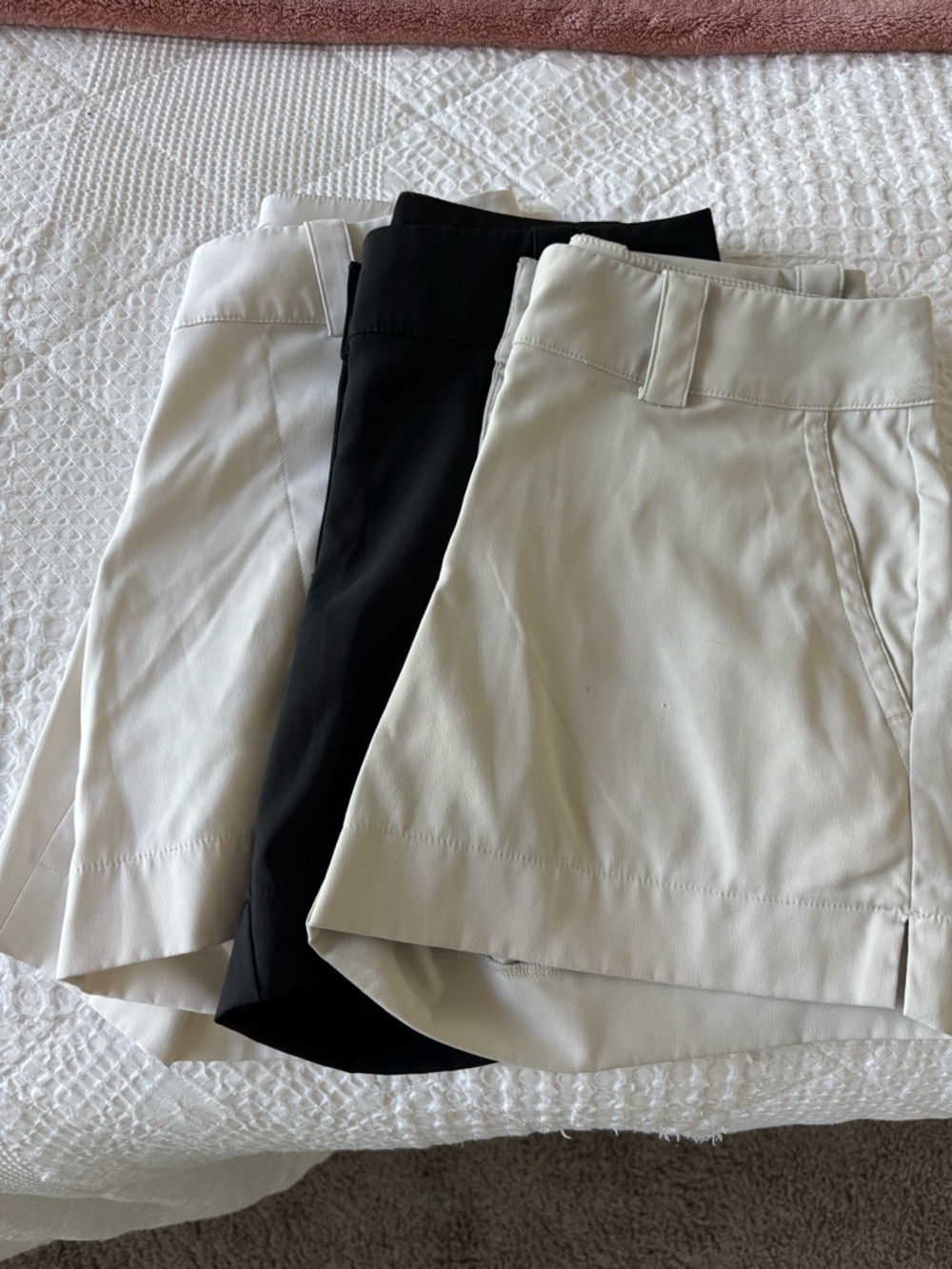 Nike Women's Golf Shorts Set - White, Black & Light Cream